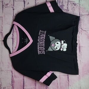 KUROMI BY SANRIO BLACK PINK 00 JERSEY STYLE GRAPHIC BOXY TEE HOT TOPIC MEDIUM